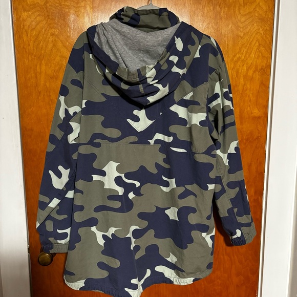Aerie Offline Blue Camo Lightweight Quarter Zip Pullover Hoodie Jacket XL - Picture 5 of 7